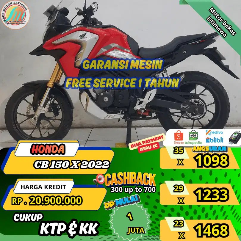 HONDA CB 150 X 2022 DP&ANGSURAN TERMURAHSYRTKTP&KK(SUKSESMOTOR)