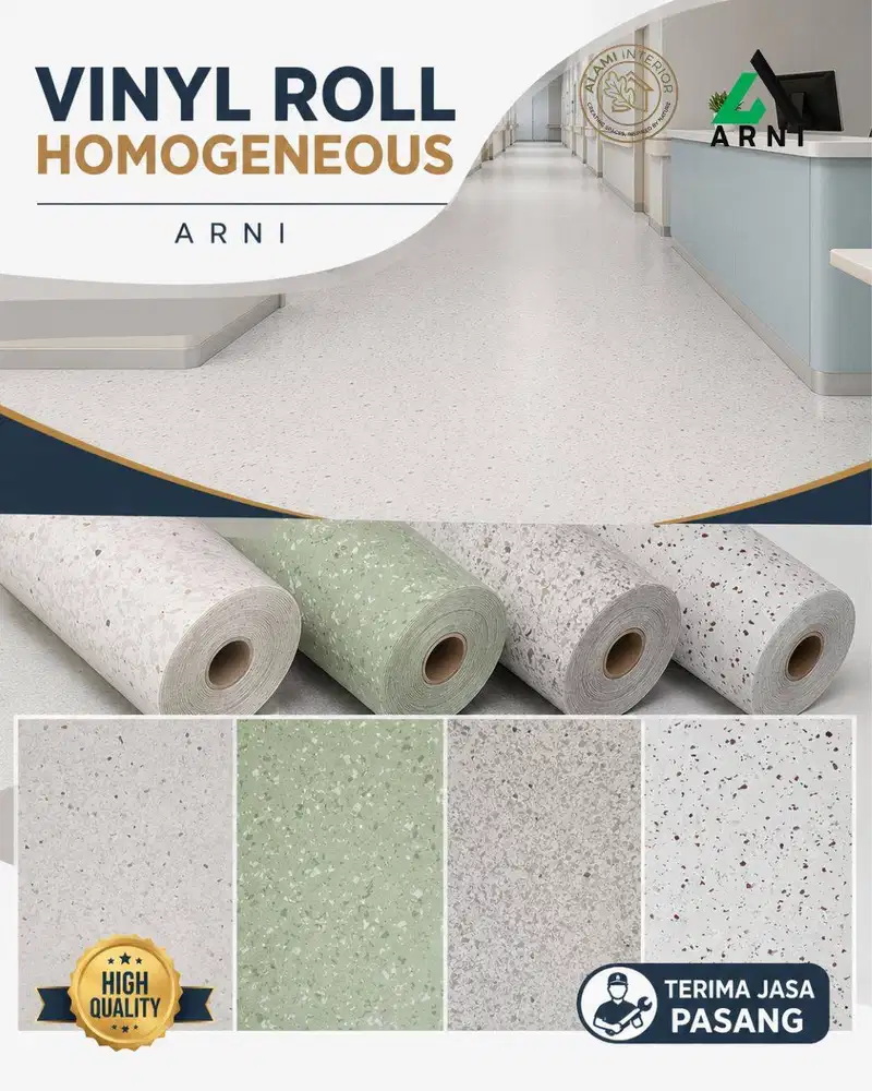 Vinyl Roll Homogeneous/Tebal 2mm/Nyaman Dikaki