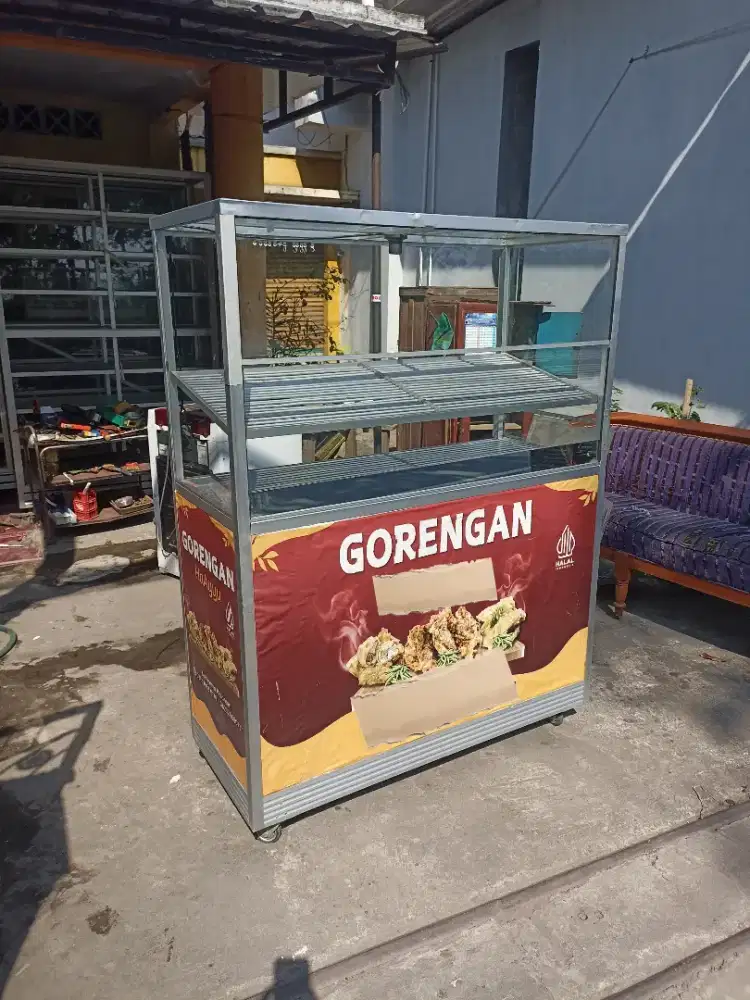 gerobak etalase bekas gorengan