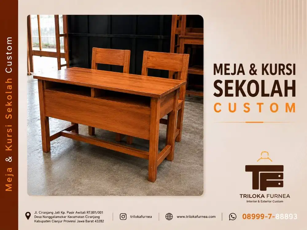 meja dan kursi sekolah custom bisa request warna dan motif