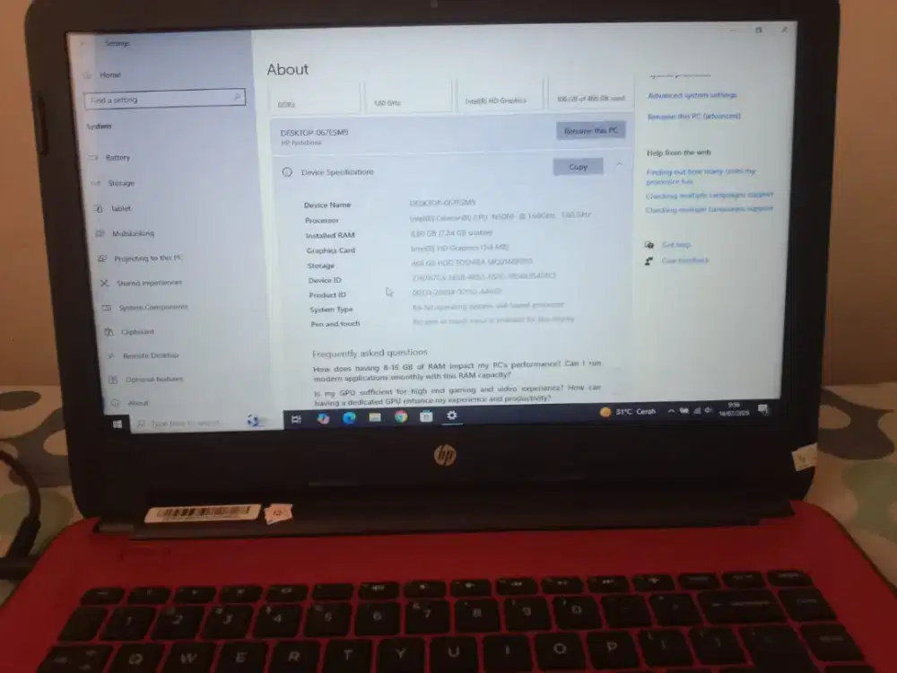 Di jual Laptop Merk HP