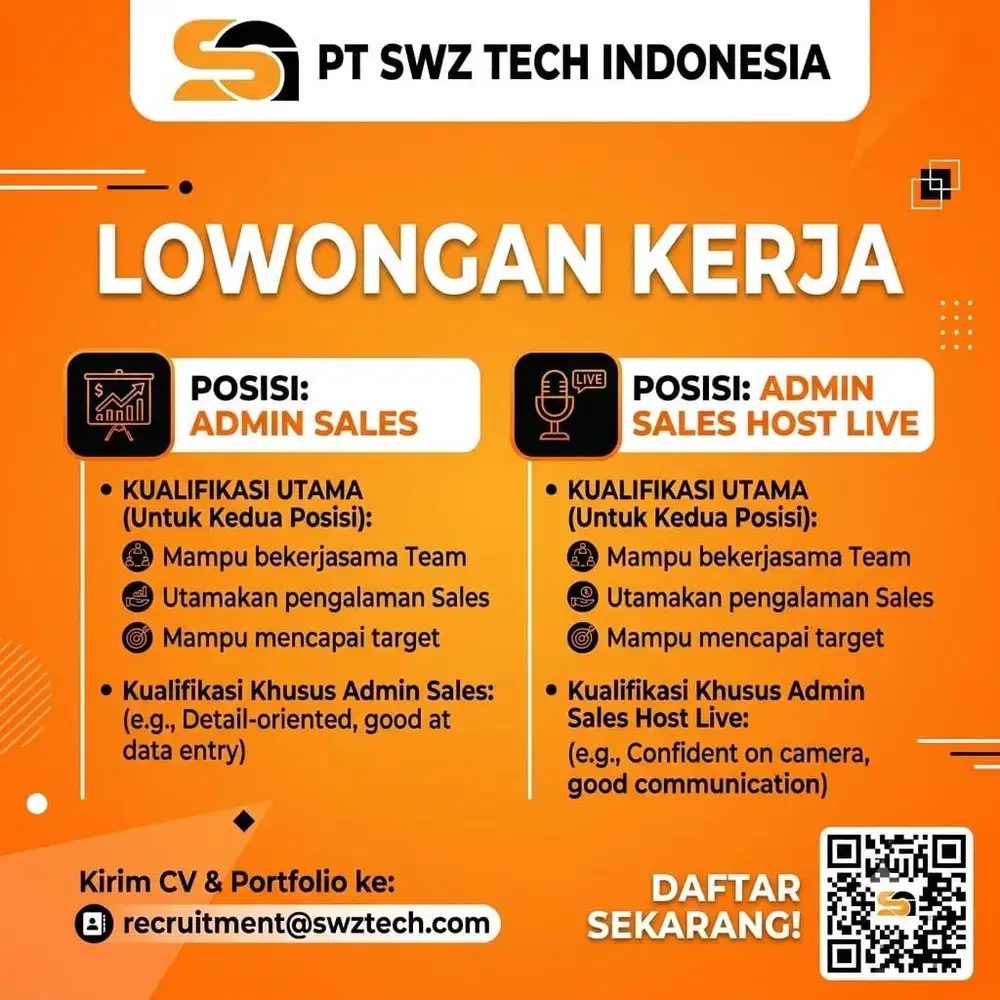 LOWONGAN KERJA ADMIN SALES
