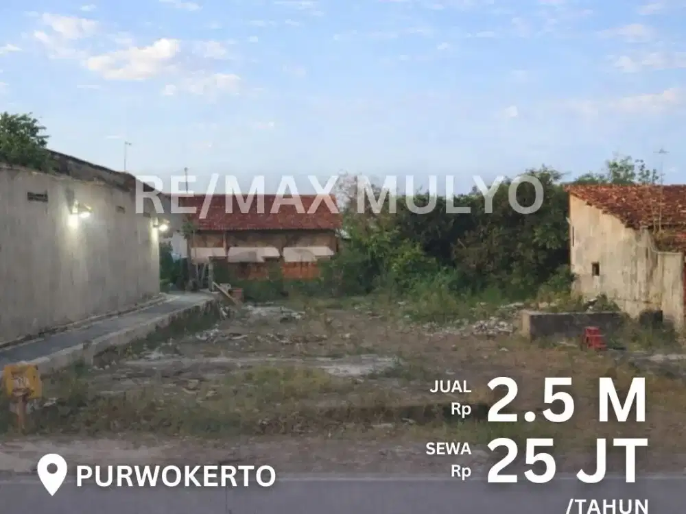 Dijual Tanah Cocok untuk hunian atau usaha Area Purwokerto