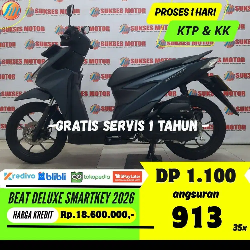 DP CUKUP 1,1JUTA HONDA BEAT DELUXE SMARTKEY 2026 SEKEN ANGSURAN RINGAN