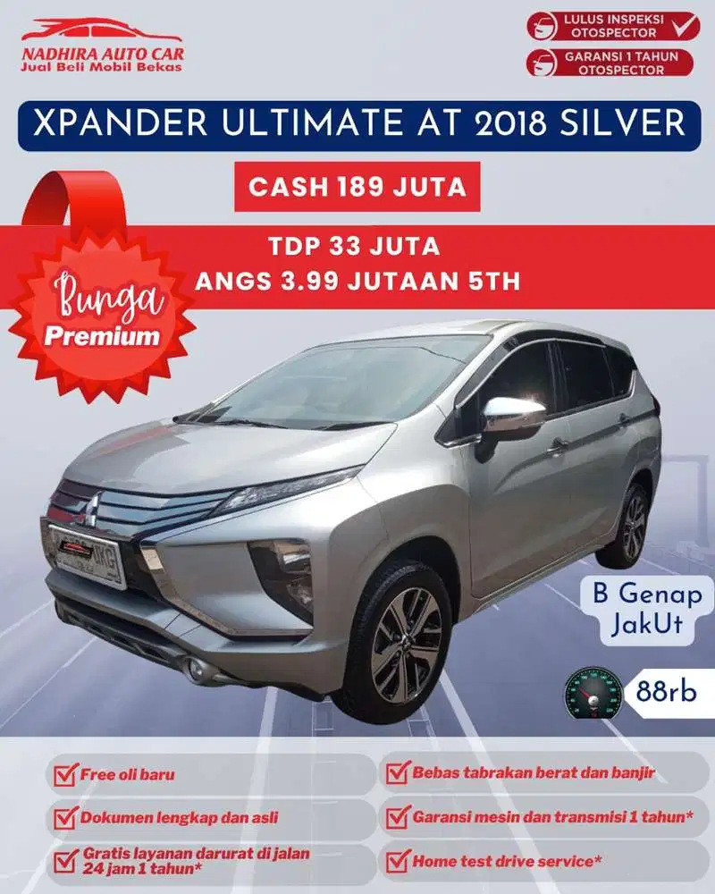 Angsuran 3 Jutaan Xpander Ultimate AT 2018 Silver