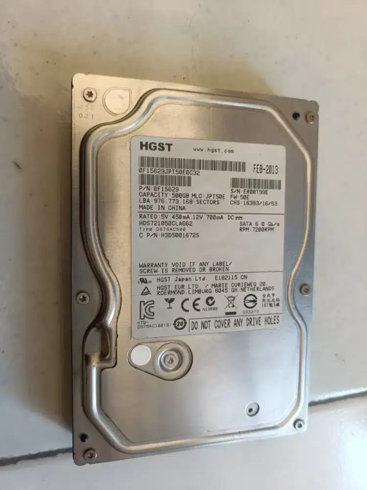 Hardisk pc 500gb 100/100