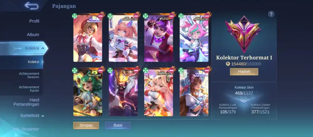 Akun game mlbb (mobile legends)