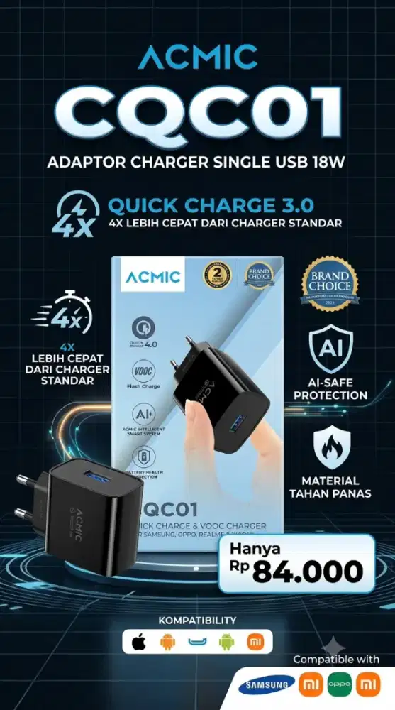 ACMIC ADAPTOR QUICK CHARGER SINGEL CQC01