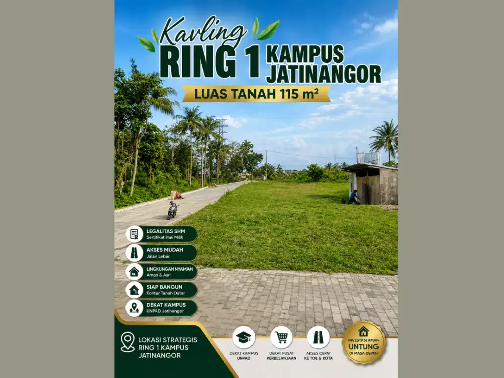 Kavling Premium Jatinangor: Kavling Siap Bangun Kos-Kosan, Selangkah ke Unpad & ITB