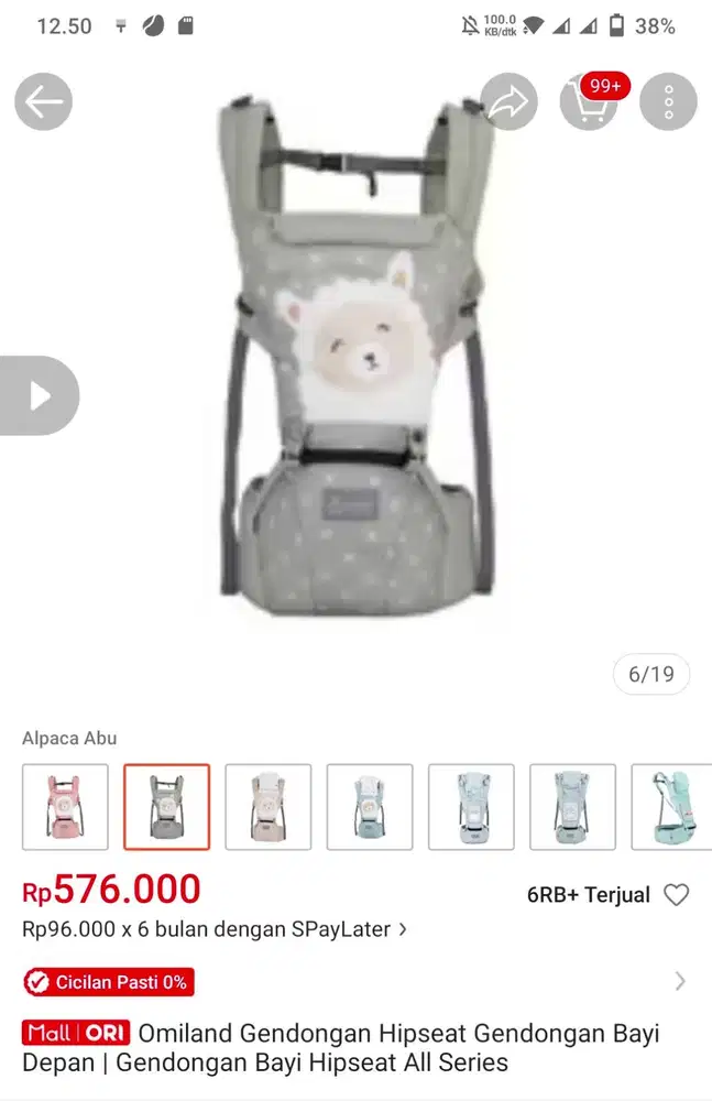 Gendongan Bayi anak Omiland