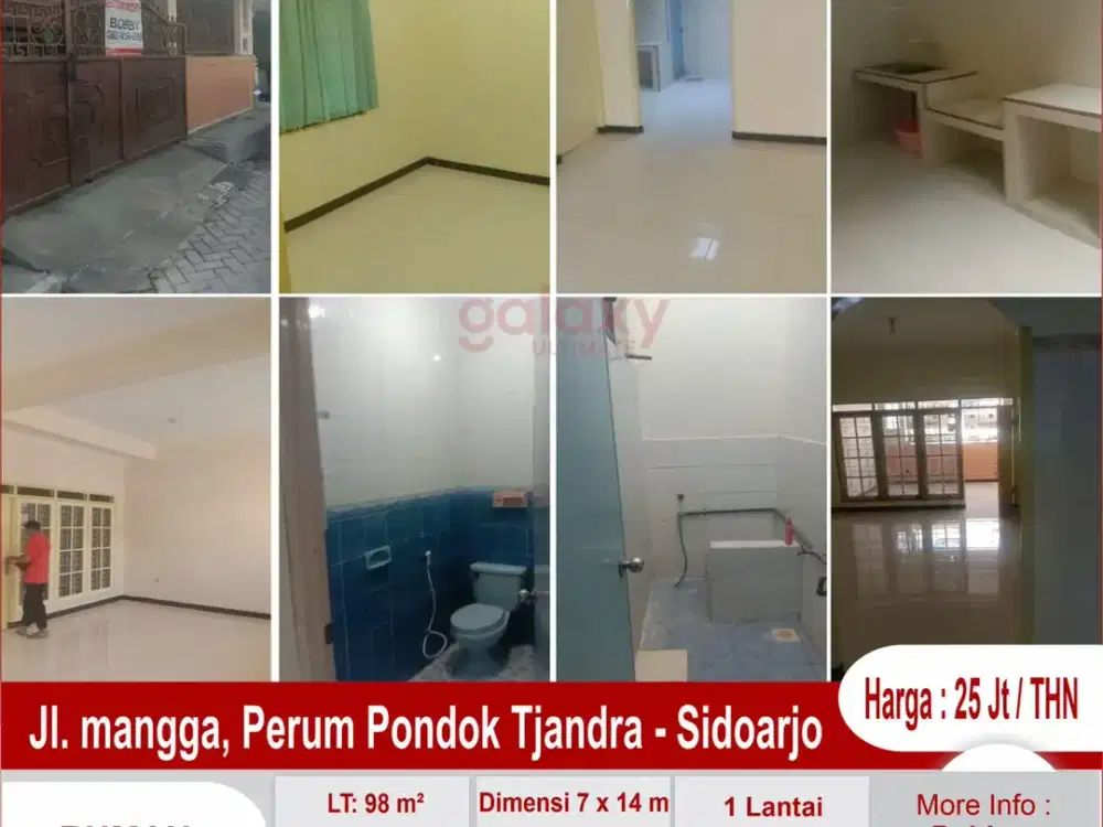 Rumah 1 Lantai Di Jalan Mangga Pondok Tjandra Sidoarjo