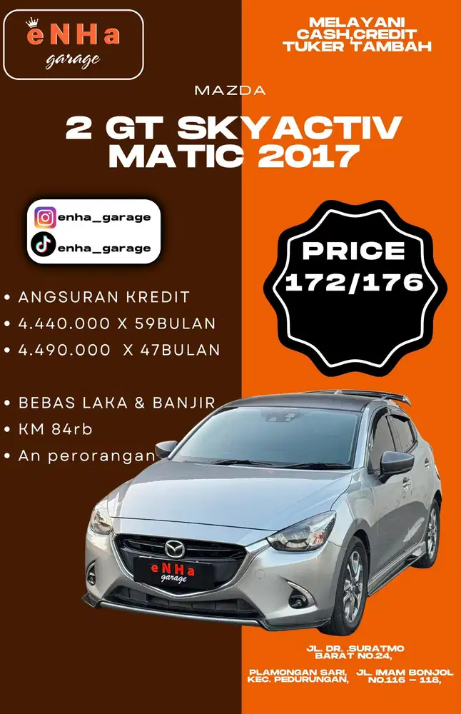 Mazda 2 GT Skyactiv 1.5 2017 matic istimewa..