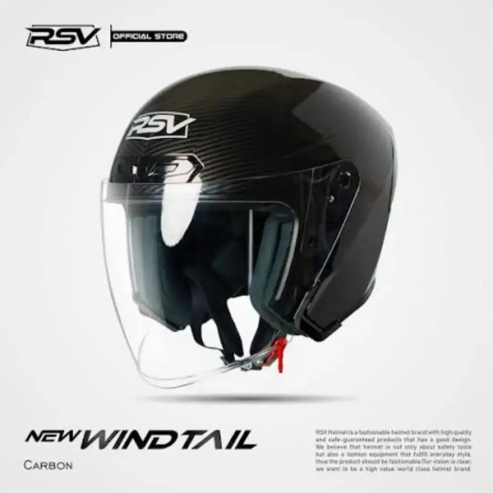Helm Half Face RSV New Windtail Carbon Graphic  +  intercom Retouch x3