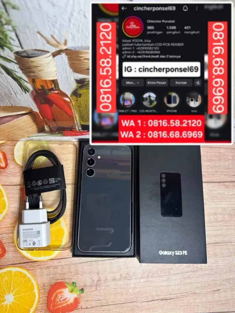 Jual hp likenew tangan pertama samsung S23 fe 8/256 super istimewa