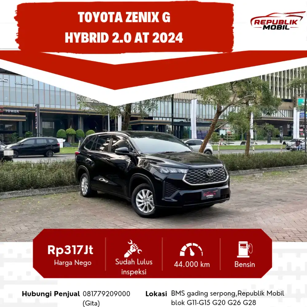 Toyota Innova Zenix 2.0 G Hybrid CVT 2024 MOBIL IRIT NYAMAN