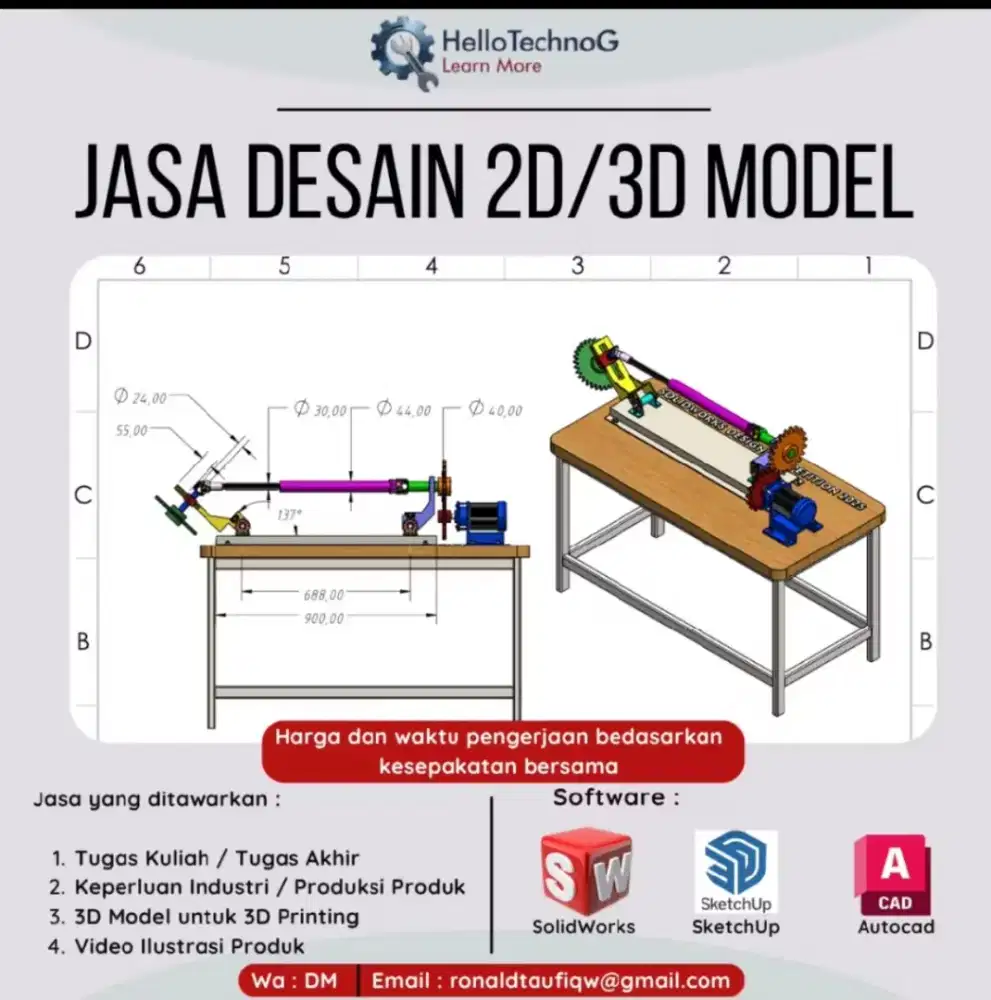 Jasa Desain 3D Model skripsi atau kebutuhan produksi