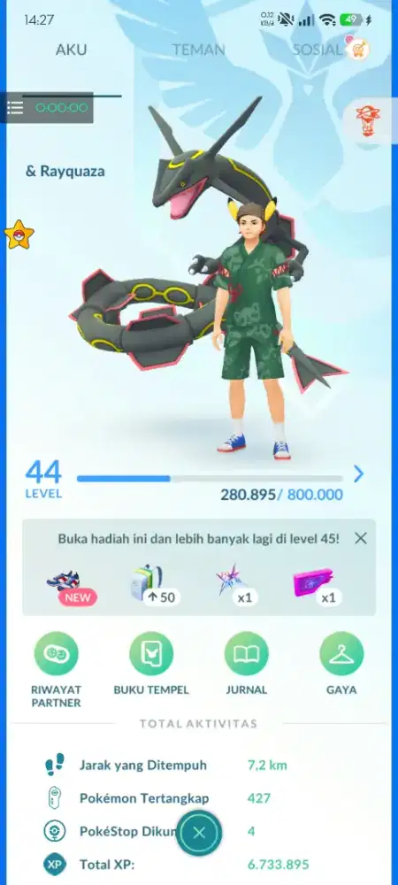 Jual akun pokemon go shiny rayquaza
