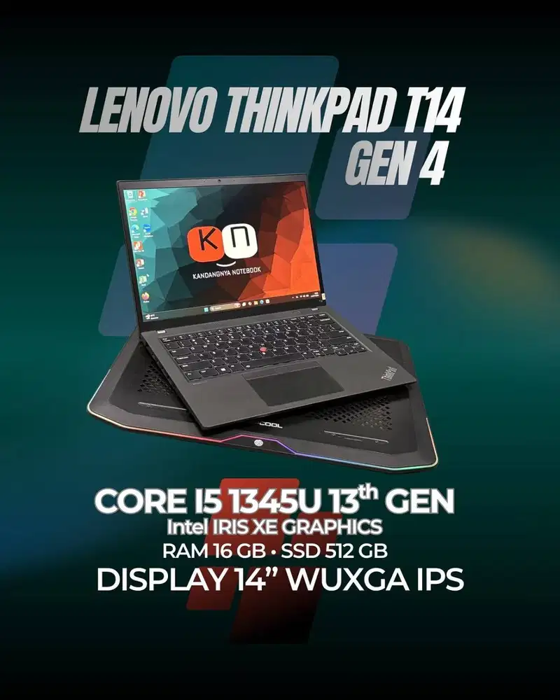 Lenovo Thinkpad T14 Gen4 i5 1345U RAM 16GB 512GB Layar 14inch WUXGA