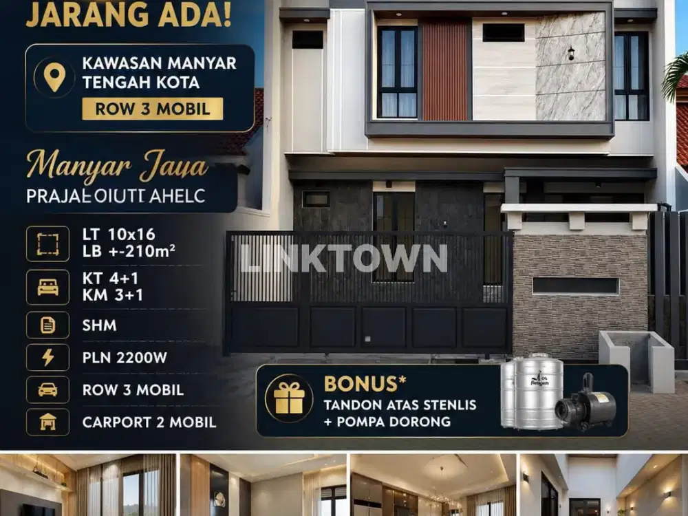 Jarang Ada Rumah Modern Minimalis Lebar 10 di Manyar Surabaya