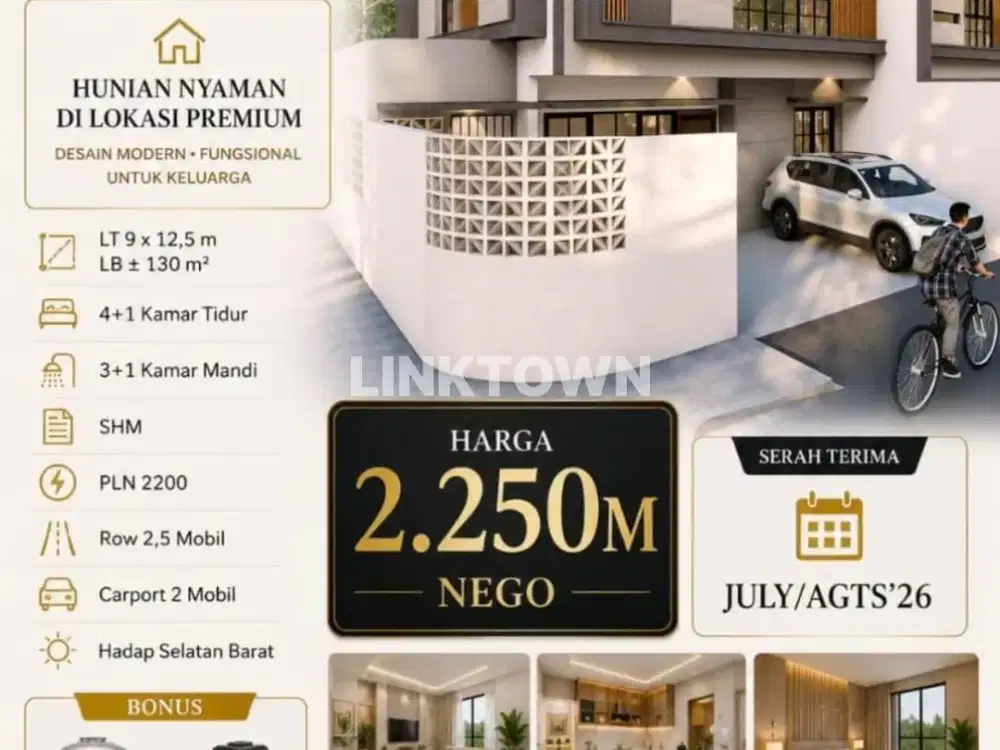 Termurah Rumah Baru Strategis Posisi Hook di Sutorejo Surabaya