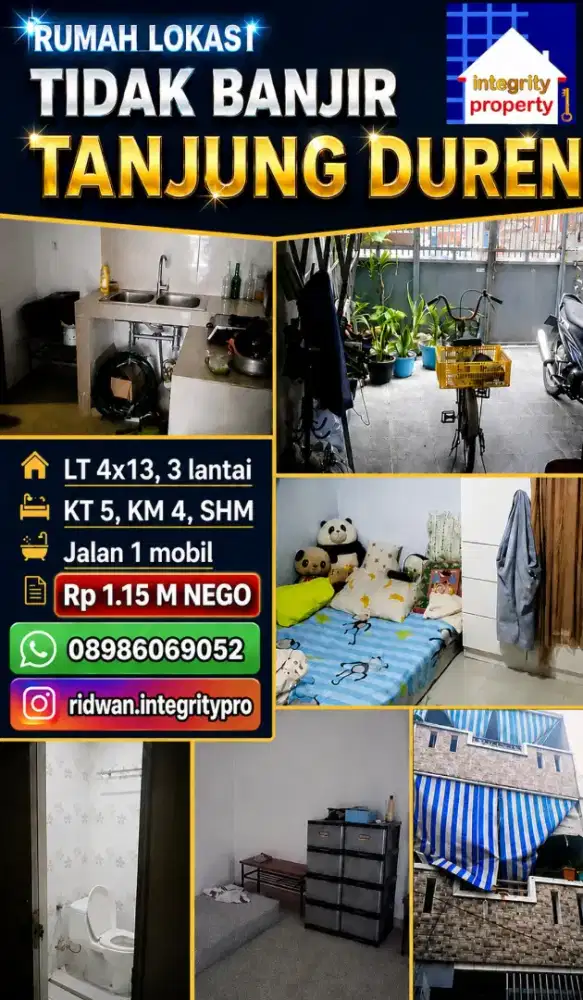 IP2998: Rumah Tanjung Duren Lokasi Bebas Banjir