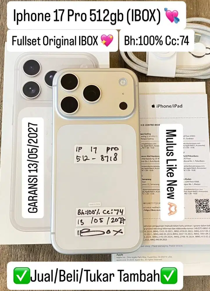 Iphone 17 Pro 512 Gb Silver Resmi Ibox Garansi panjang