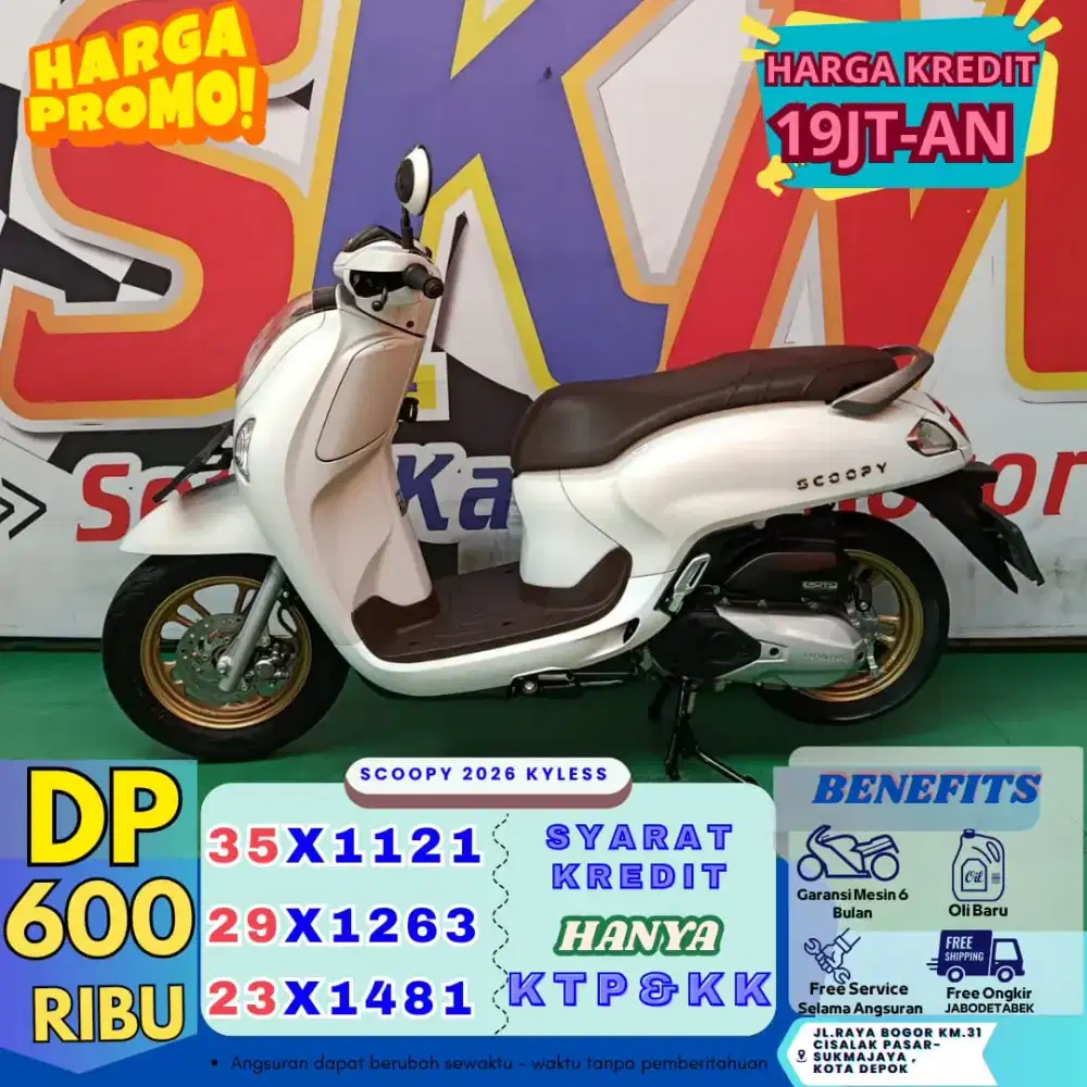 ( scoopy tahun 2026 DP:600 servis gratis selama angsuran cash credit