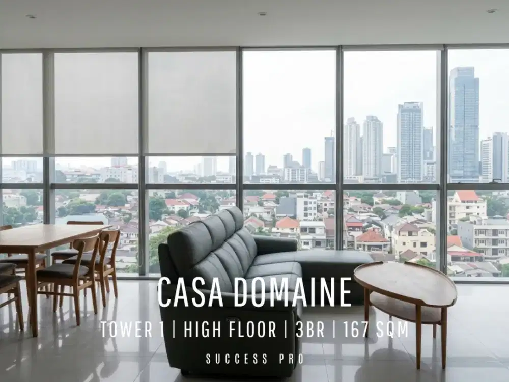 For Sell! Casa Domaine Tower 1 3BR High Floor with Sudirman Skyline & SCBD