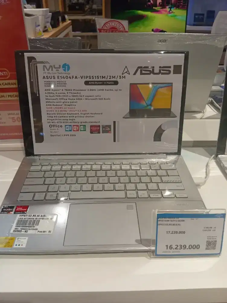 ASUS NOTEBOOK R5 16/512 SILVER