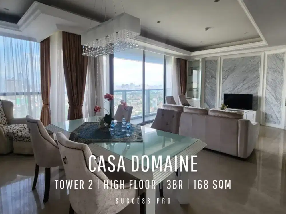For Sell! Casa Domaine Tower 2, 3BR High Floor with Kuningan & SCBD View
