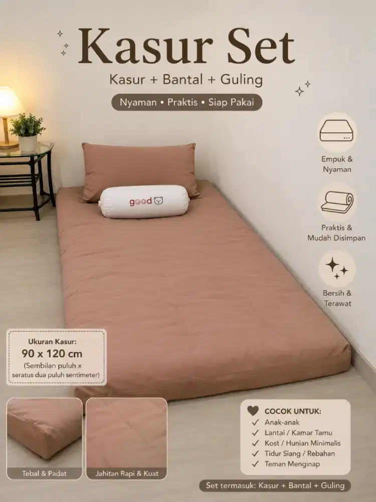 KASUR Spring Bed Foam 90 x200cm termaksud Sprei dan Bantal