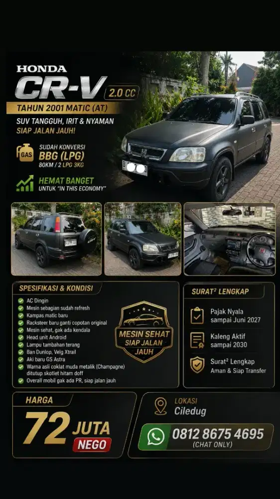 CRV 2001 Konversi BBG Hemat poll