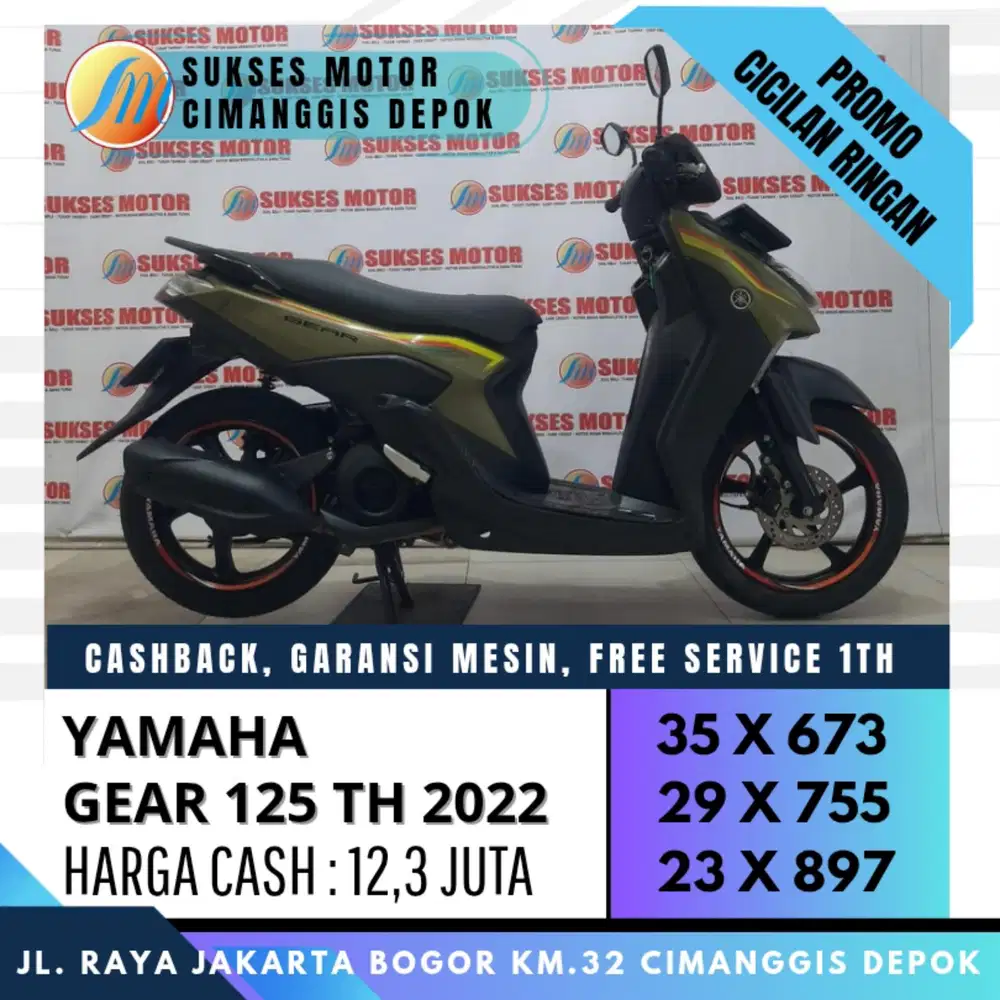 YAMAHA GEAR 125 2022 CASH KREDIT DP HANYA 600
