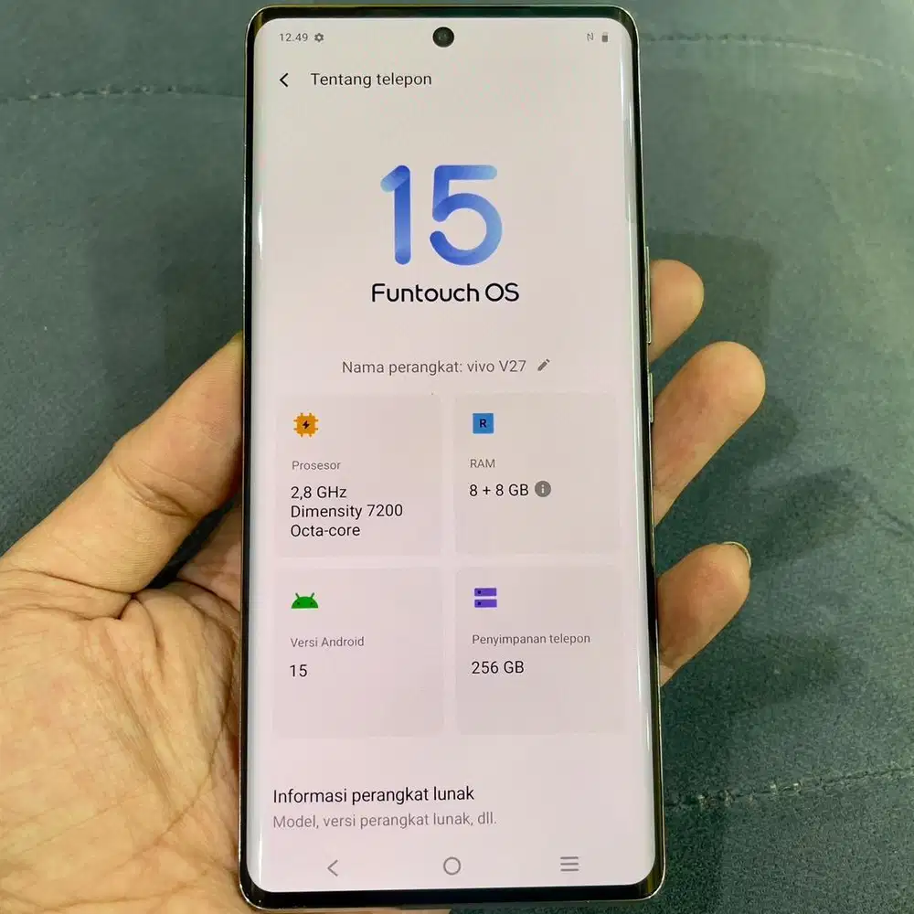 Vivo v27 ram 8 / 256 resmi mulus fullset original
