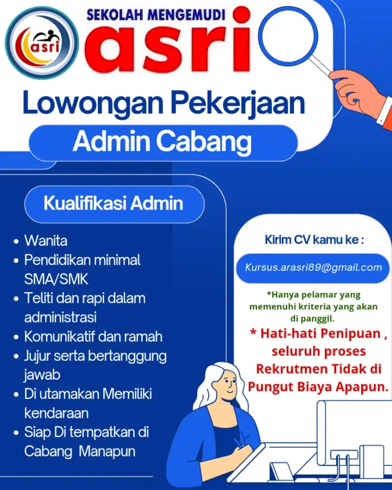 Lowongan Pekerjaan Admin Cabang