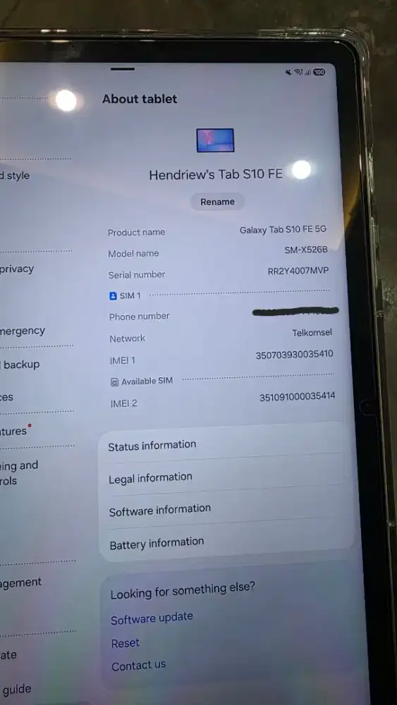 TABLET SAMSUNG S10 FE 5G 128GB 99% mulus