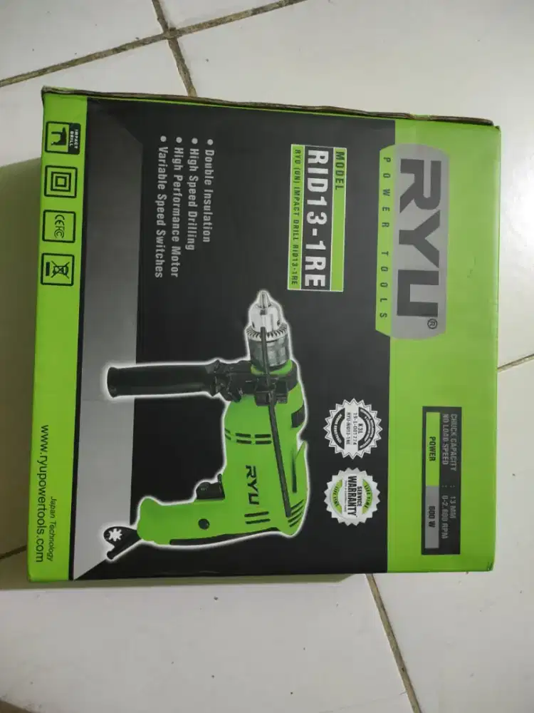 Jual mesin bor Ryu 13mm kondisi baru