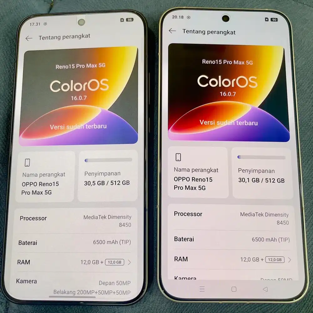 Oppo reno 15 pro max 12 / 512 resmi fullset original