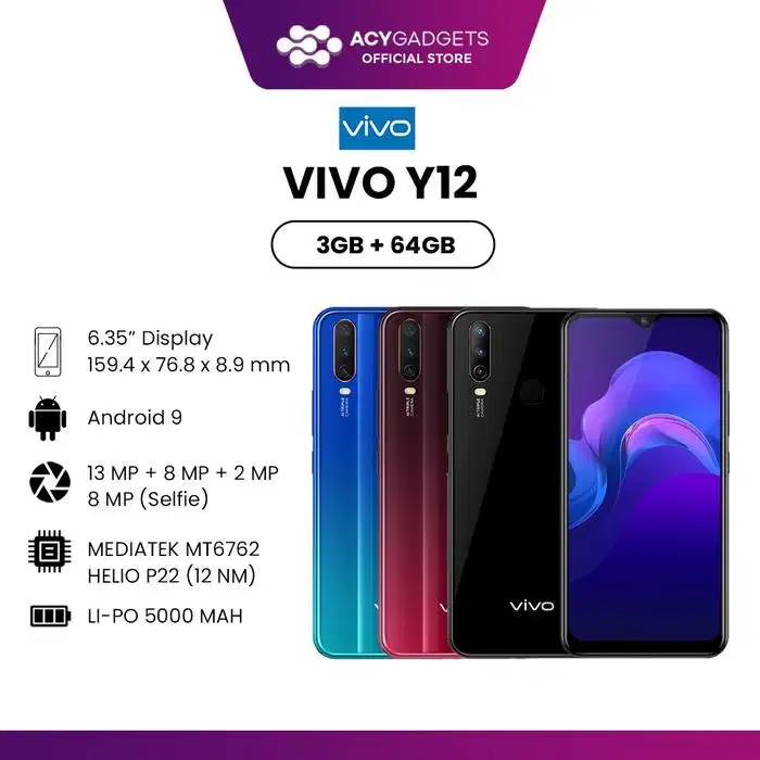Vivo Y12 SECONDHANDED 3GB+64GB