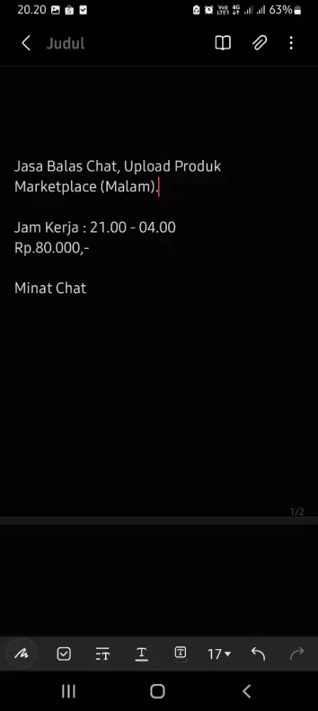 Terima Jasa Balas Chat, Upload Produk Marketplace (Malam)