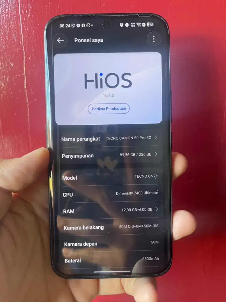 Tecno Calon 50 Pro 12/256 Mulus Lengkap Garansi