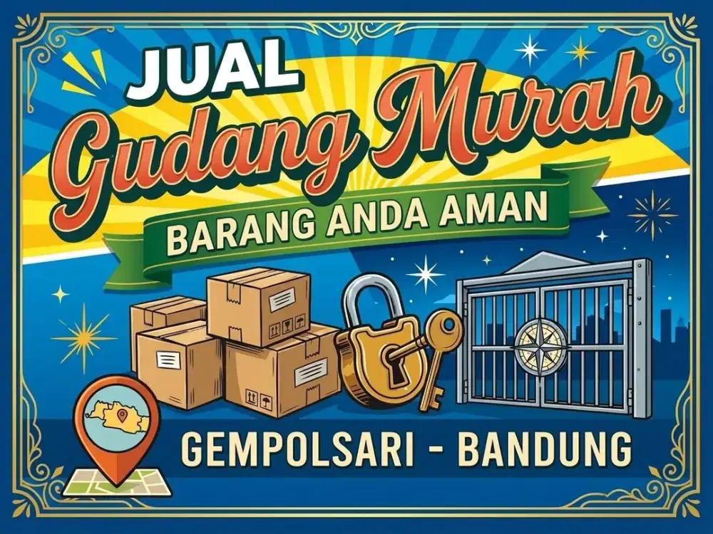 JUAL GUDANG DI GEMPOL SARI, CIJERAH, MELONG, BANDUNG KULON.