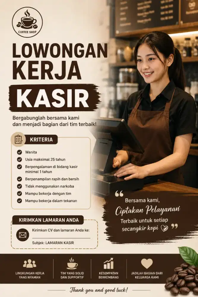 Lowongan kerja Kasir