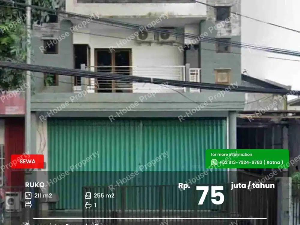 Ruko 2 lantai poros jalan Sunandar Priyo