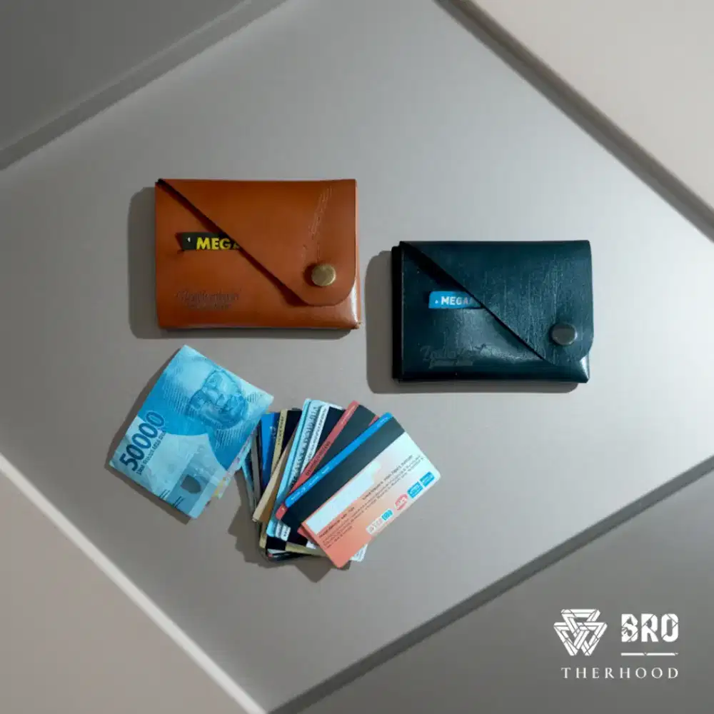 Dompet minimialis pria kulit sapi asli tanpa furing dan jahitan