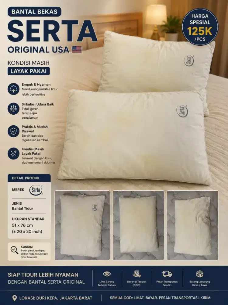 2 bantal Serta. ORI