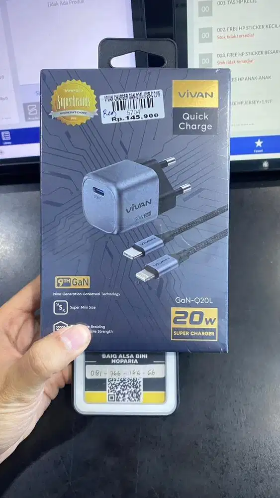 VIVAN CHARGER GAN-Q20L USB C 20W