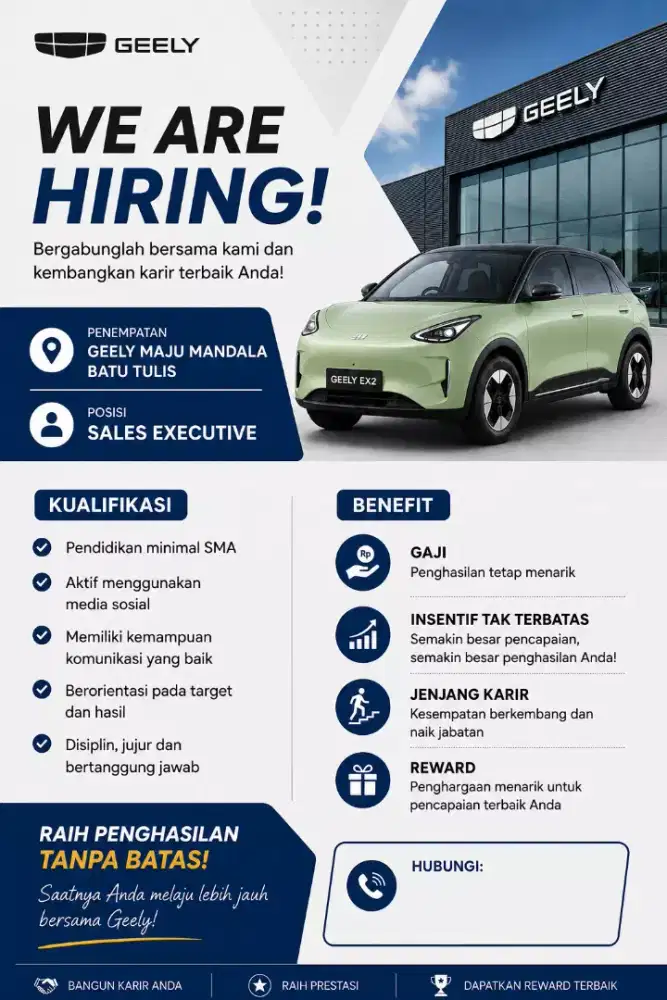 Lowongan Sales Mobil Geely