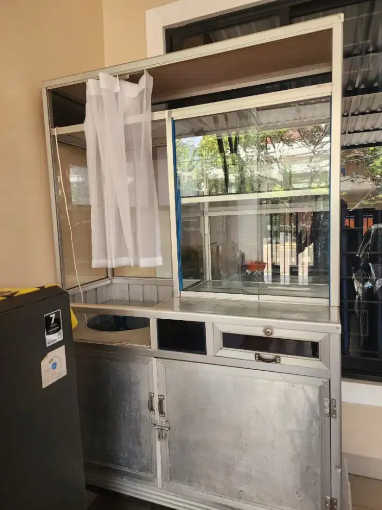 Gerobak etalase 120cm alumunium