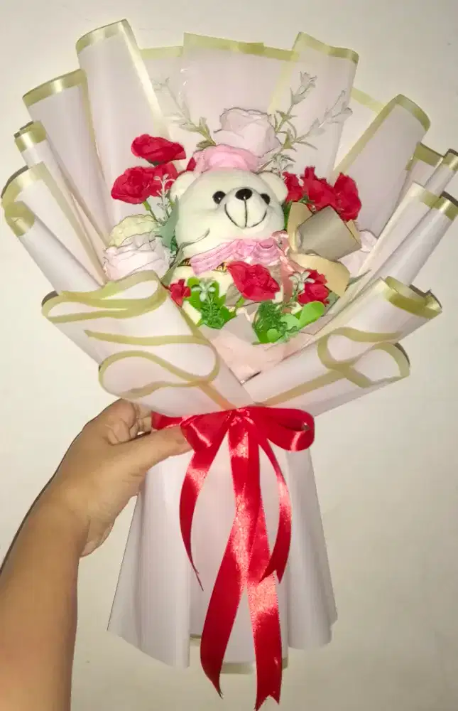 Buket boneka bunga bunga
